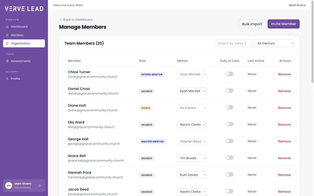 Manage members and invitations